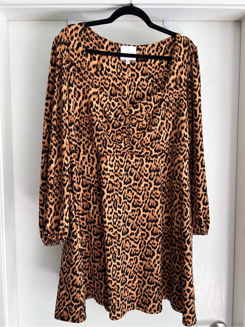 Simply Be Leopard Print Long Sleeve Mini Dress